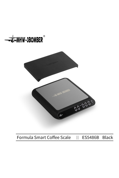 Choice1 ميزان أسود MHW-3BOMBER الذكي لقياس قهوة الإسبريسو بالتنقيط مع مؤقت تلقائي وشحن USB للمطبخ