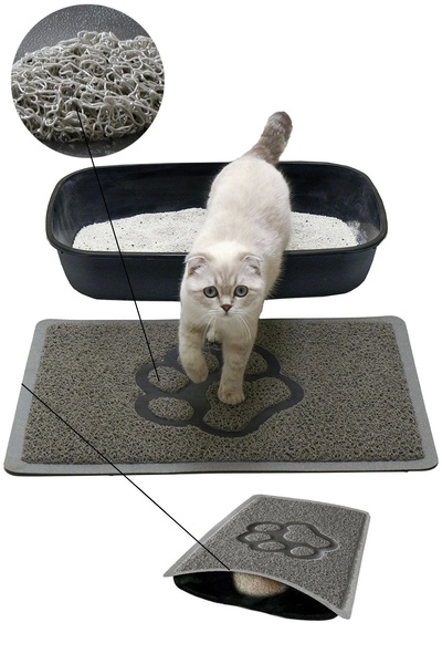 MatGo Pati Kedi Kumu Matı Çift Katlı Sıvı Geçirmez Kaymaz Elekli Yıkanabilir ...