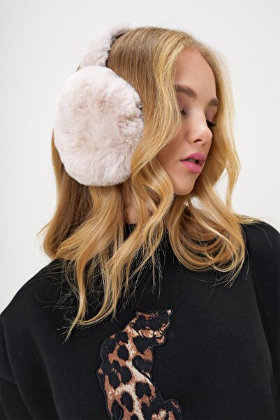 VAGGON Women's Vanilla Foldable Design Faux Fur Headphones Prmx13245