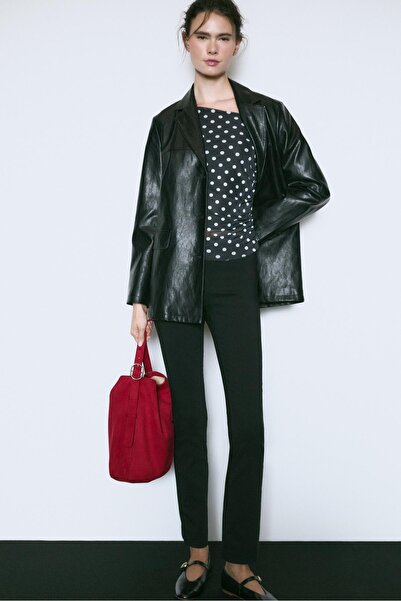 Stradivarius Printed asymmetric tulle T-shirt