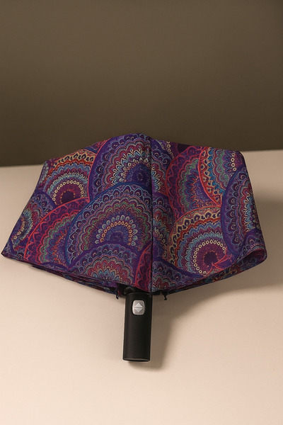 Chunky Frame Otomatik Full Fonksiyon Açma Kapama Fiber Tel Kılıflı Mandala -Şal -Etnik Desenli Kaliteli Şemsiye