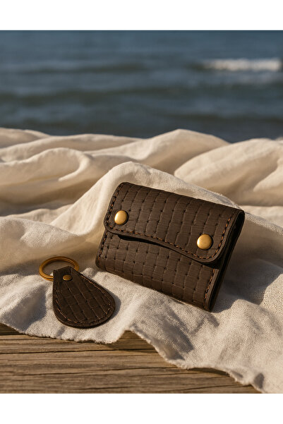 GALANDE Genuine Leather Card Holder Wallet & Keychain Set - Gift Set - Set of...