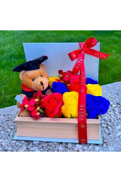 velve Aranjament Absolvire si Incheiere An Scolar cu flori de sapun, Ursulet ...