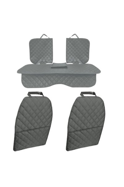 Metru Patrat Set 3 auto seat protections, quilted, universal, gray, washable, waterproof, armrest cutout and 2 se