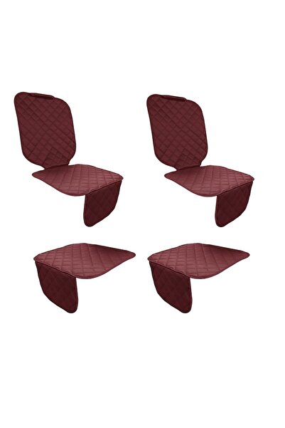Metru Patrat Set 4 auto protective covers, quilted, universal, burgundy, washable, waterproof, 2 baby car seat co