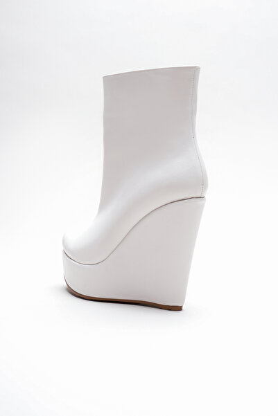 Ayakkabı Ateşi Γυναικείες μπότες με φερμουάρ και τακούνι Dainas White Skin