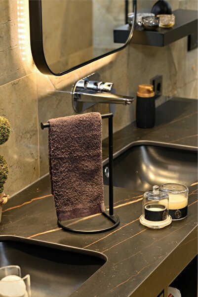 Edora Home Siyah Renk Metal Dikey Havluluk Paslanmaz | Tezgah Üstü Modern Ban...