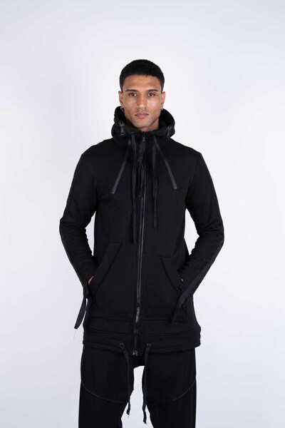 Ex-pent Fermuarlı Örme Siyah Sweat-Ceket