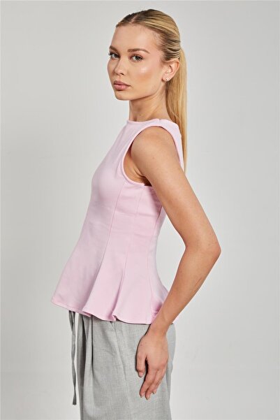 BARRELS AND OIL Kayık Yaka Kolsuz Kadın Body - Pembe