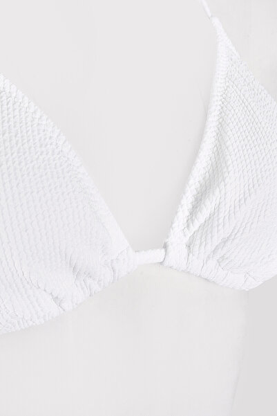 LOYA Beyaz Square Wick Üçgen Tek Üst Bikini