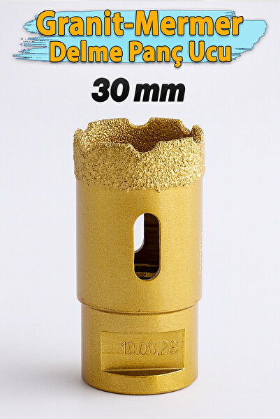 Badem10 Profesyonel 30 mm Fayans Granit Mermer Seramik Delici Elmas Uçlu Matkap Uyumlu Uzun Ömürlü Kesici Uç