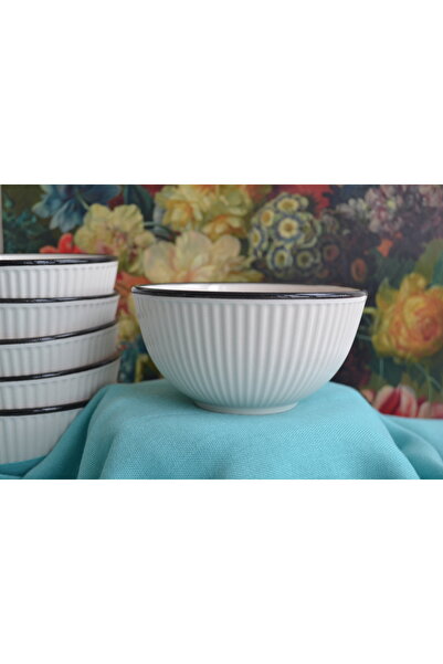 SERANO 6’lı 12 cm Seramik Kase Seti – Kahvaltılık, Çorba, Salata ve Tatlı Sun...