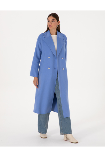 Pierre Cardin Mavi Kaşe Kaban 50308929-VR036