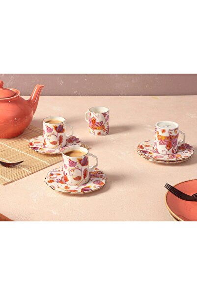Porland Pinky Desen1 4 Kişilik Kahve Takımı 80cc