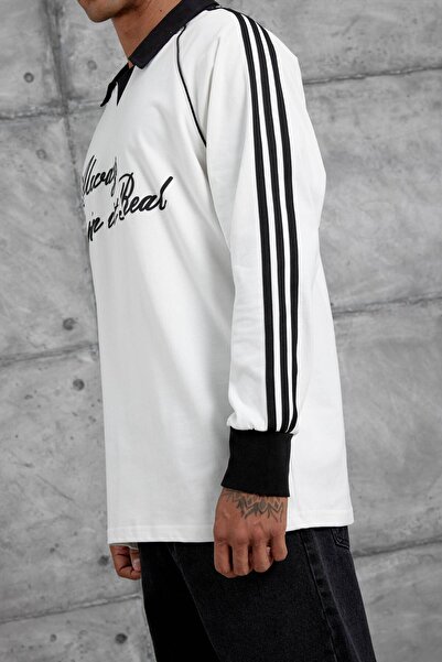 NOMARC Φούτερ Oversize με λευκή λεπτομέρεια με λαιμόκοψη πόλο