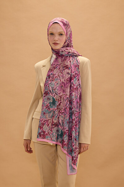 cs camellia scarf Şal Paradise Kash - Roz Verde