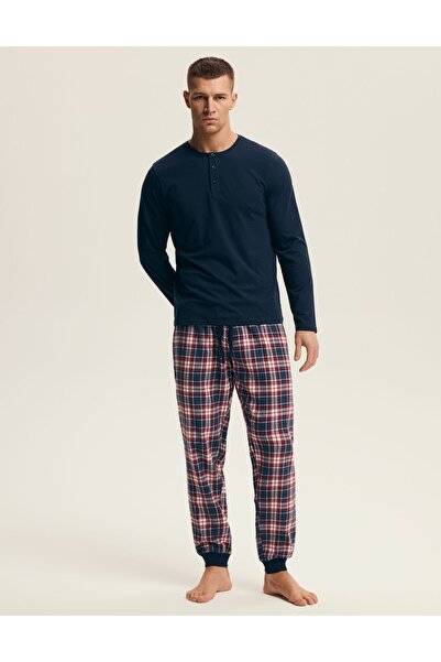 Henderson Set pijama clasic pentru bărbați, cu mânecă lungă și pantaloni jogg...