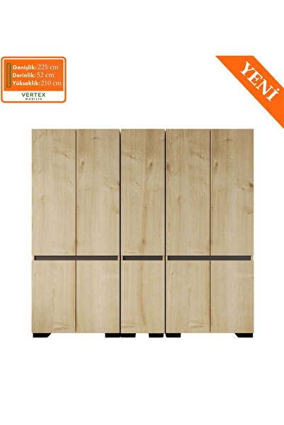 VM VERTEX MOBİLYA Floransa 10 Kapılı Flr10-A2AR Safir- Antrasit Gardırop -Çok Amaçlı Dolap -Yüklük