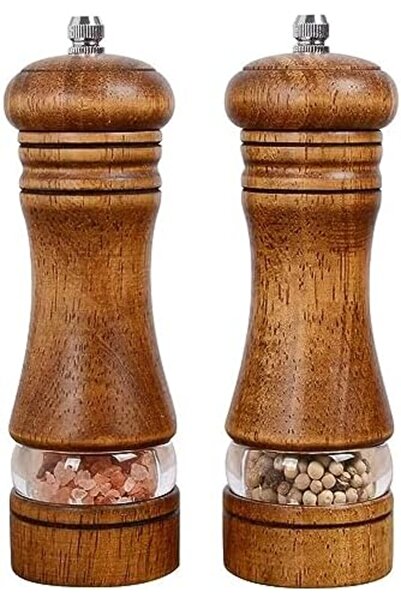 X SPRING Pepper Grinder, 2 Pack Wood Salt and Pepper Grinder Mills Sets, Classic Manual Salt Grinder