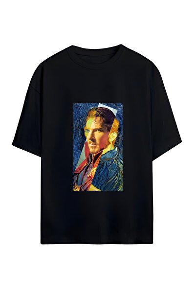 GraffTee تي شيرت بينيديكت كامبرباتش من القطن ذو الحجم الكبير للجنسين