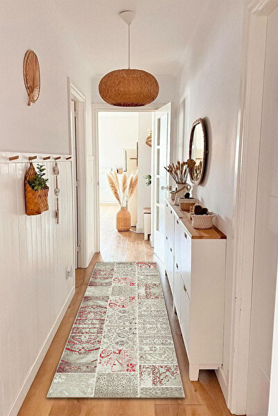 THEMODERNHANE Dijital Baskılı Yolluk Dekoratif Makinede Yıkanabilir Kaymaz Taban Leke Tutmaz Yolluk