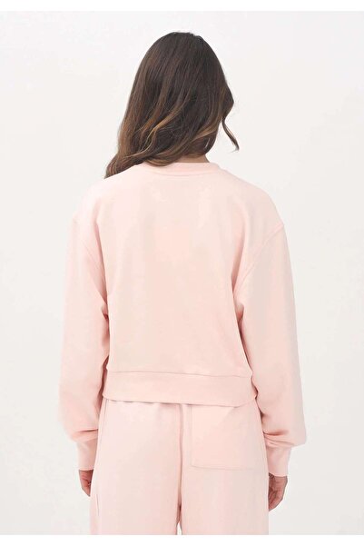 Calvin Klein A - CROPPED BADGE LOGO SWEATSHIR Pembe Kadın Sweatshirt
