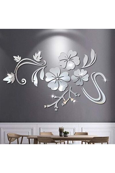 Slasa Reflective 3D Flower Acrylic Wall Stickers from