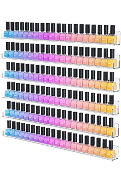 Slasa Transparent 24-Inch Acrylic Nail Polish Shelf by (Set of 6)