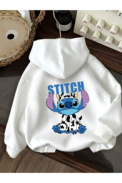 Machetta Children's Back Stitch Printed Oversize Winter Hooded Sweatshirt