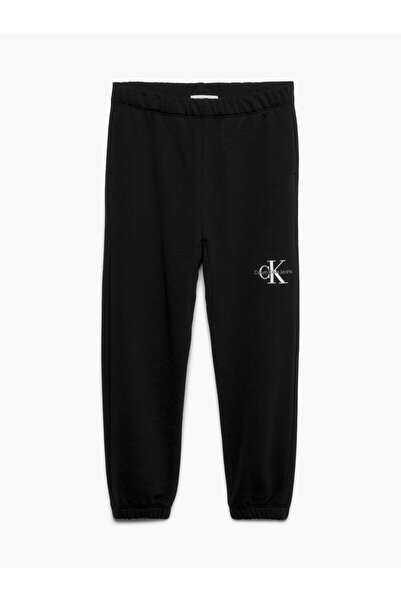 Calvin Klein MONOGRAM OFF PLACED Kadın Siyah Eşofman Altı