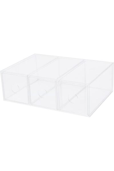 Slasa Acrylic Makeup Organizer with 3 Drawers by