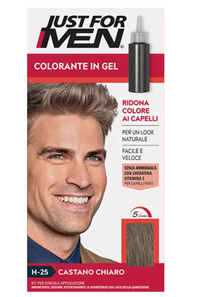 Just For Men H-25 Şampuanlı Saç Boyası Açık Kahverengi (Light Brown) – Amonyaksız, 5 Dakikada %100 Gri Kapama