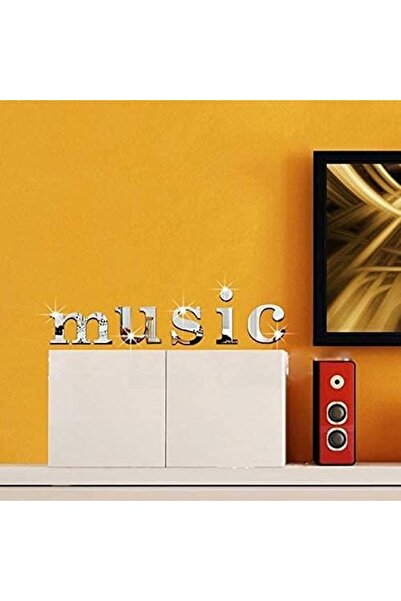 Slasa 3D Acrylic Wall Stickers - Alphabet Design | Silver | Size S | Modern Home Decor for Walls, Mirrors,