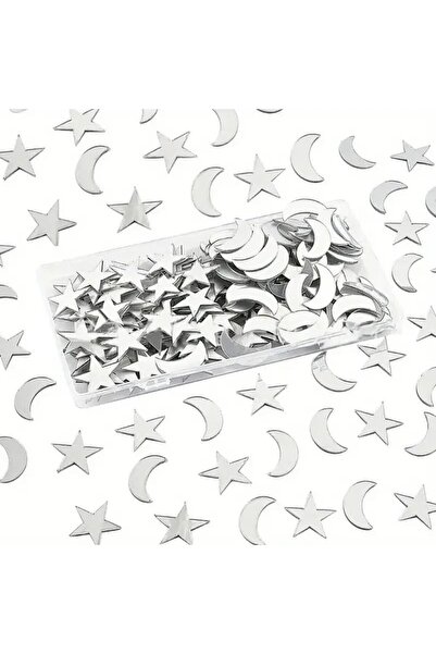 Slasa 200-piece Acrylic Mirror Stickers - Stars and Moon by