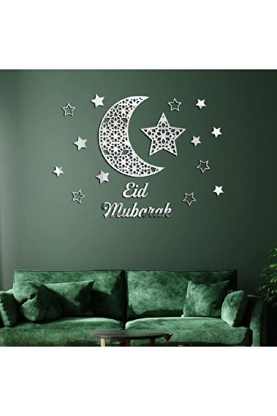 Slasa Acrylic Mirror Wall Stickers - Moon and Stars Design by - 15 × 20 cm