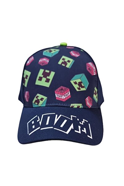 Mojang Children's Cap, Minecraft, Creeper TNT Logo, Mojang, 7+ years, Dark Blue