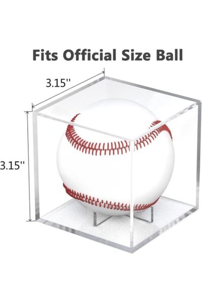 Slasa Baseball Display Case, UV Protected Acrylic Cube with Stand, Set of 2, Clear