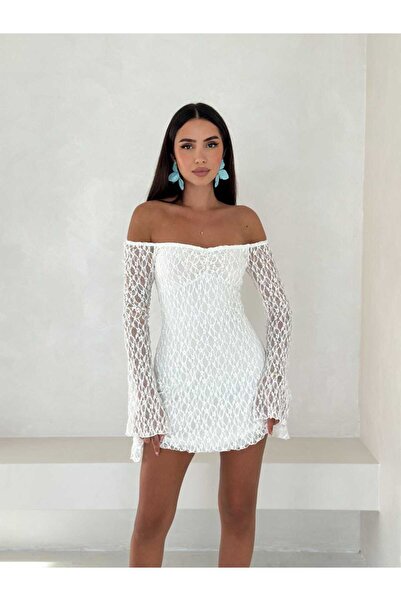 Paraf style Κοντό κομψό βραδινό φόρεμα με λεπτομέρειες από δαντέλα