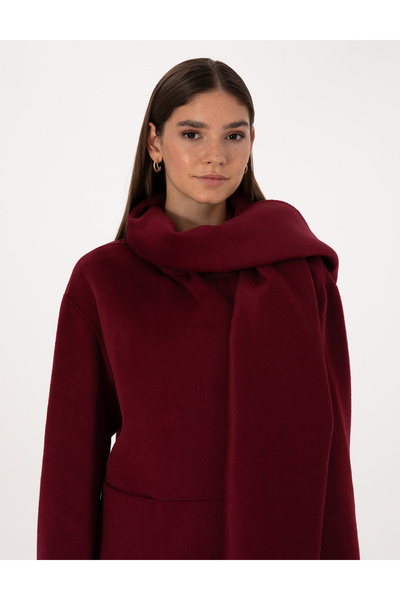 Pierre Cardin Burgundy Comfort Fit Cashmere Coat 50314273-Vr014