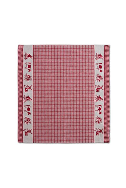ddddd Red kitchen towel with Dutch motifs, dimensions 60×65 cm