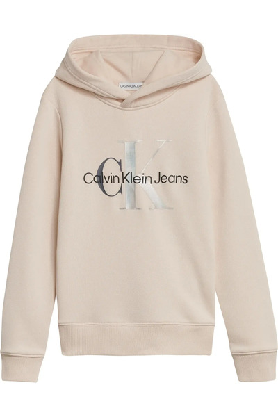 Calvin Klein MIXED MONOGRAM HOODI Kadın Krem Hoodie