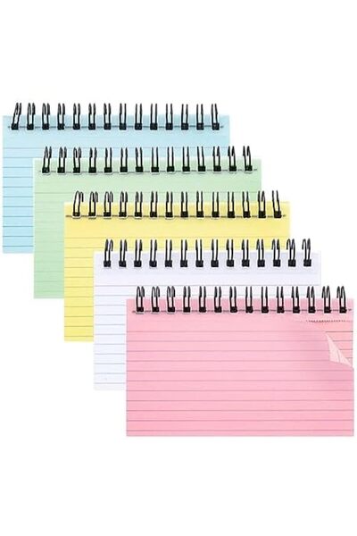 X SPRING Colored Lined Index Cards with Spiral, Ruled Notecards, Multicolor for Home, School and Off