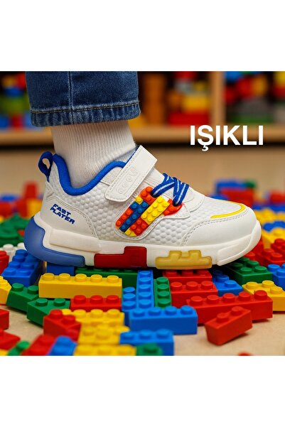 JOJO KIDS Light-up leather sneakers for kids, velcro orthopedic sneakers.