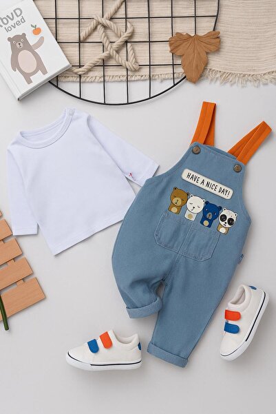 RAPAPA Baby Long Sleeve T-Shirt and Colorful Suspender Salopet Set 0322