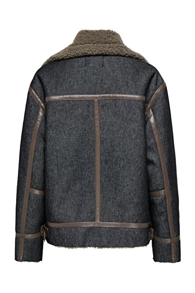 ONLY Kadin Mavi Onlchoice Bonded Aviator Otw Ceket 15353732-Тъмносин