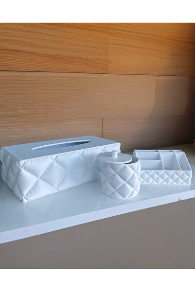 mislinam 3D Banyo Seti / Peçetelik / Pamuk Kutusu / Organizer