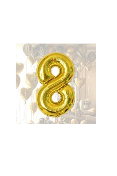 OEM Balon party, folie metalizata, auriu, 40 cm, cifra 8