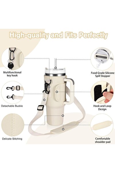 JOYZZZ Water Bottle Carrier Bag, Cup Shoulder Carrier Bag for Stanley 40oz Tumbler with Handle, Bott