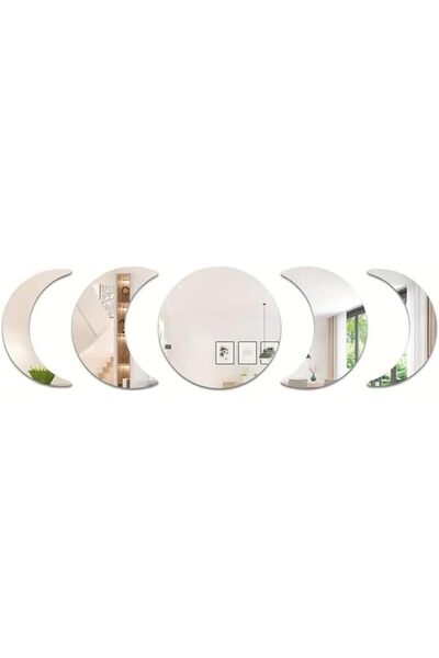 Slasa Graduated Acrylic Mirror Stickers Featuring Moon Phases by - Self-Adhesive and Removable Wall