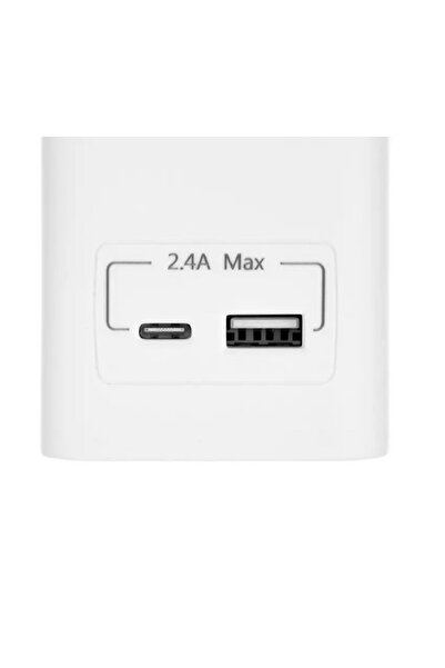 Philips سلك تمديد طاقة بأربعة مقابس، منفذ USB ومنفذ Type-C، 2 متر أبيض